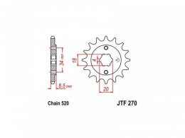 Pignon JT Sprockets Acier pas 520 14 dents