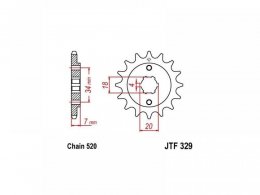 Pignon JT Sprockets Acier pas 520 14 dents