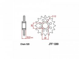 Pignon JT Sprockets Acier pas 520 15 dents