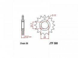 Pignon JT Sprockets Acier pas 520 17 dents