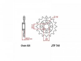 Pignon JT Sprockets Acier pas 525 15 dents