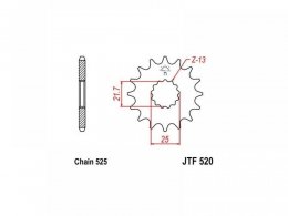 Pignon JT Sprockets Acier pas 525 16 dents