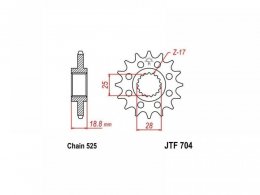 Pignon JT Sprockets Acier pas 525 16 dents