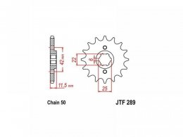 Pignon JT Sprockets Acier pas 525 16 dents