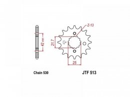 Pignon JT Sprockets Acier pas 530 13 dents