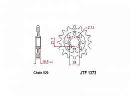 Pignon JT Sprockets JTF1373 Acier pas 520 17 dents Honda X-ADV 750 17-