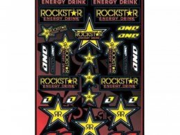 Planche 30 autocollants Rockstar rouge/jaune/noir 43cm x 28cm