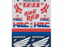 Planche de stickers Fox Racing Honda white/red/blue