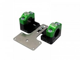 Pontets rigidificateurs alu noir/vert KRM Pro ride alu pour guidon Ã2