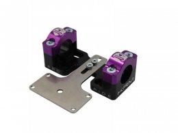 Pontets rigidificateurs alu noir/violet KRM Pro ride alu pour guidon Ã