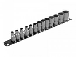 Rail de 13 douilles JBM 1/4ââ 12 pans 4-14 mm