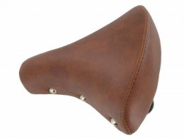 Selle marron avec ressorts noirs pour cyclomoteur Solex / Mbk / Peugeo