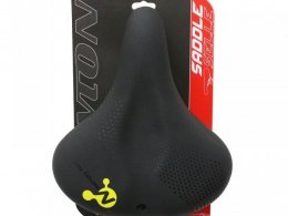 Selle vÃ©lo Newton MÃ©trop gel noir/jaune