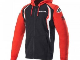 Sweat Ã  capuche zippÃ© Alpinestars/Honda rouge/noir