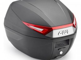 Top case Givi C30 Monolock 30 Litres noir/argent catadioptres rouge