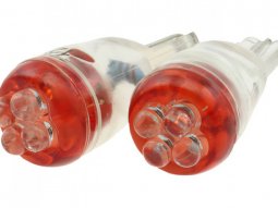 Ampoule feu de position STR8 LED 4 en 1 12V / T8 rouge