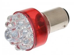 Ampoule / lampe 12v à leds 21 / 5w culot BAY15D rouge (feu + stop)