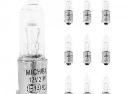 Ampoules (x10) halogène miniature h21w 12v 21w culot bax9s mini long...