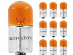 Ampoules (x10) standard 12v 10w culot ba15s norme r10w graisseur orange...