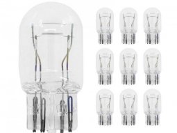 Ampoules (x10) standard 12v 21-5w culot w3x16q norme w21-5w t20 wedge blanc...