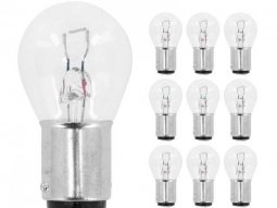 Ampoules (x10) standard 12v 21w culot ba15d norme 1142 graisseur blanc...