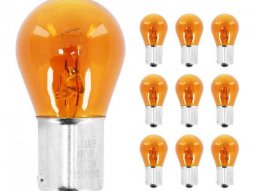 Ampoules (x10) standard 12v 21w culot ba15s norme p21w orange (clignotant)...