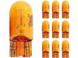 Ampoules (x10) standard 12v 5w culot w2,1x9,5d norme wy5w t10 wedge orange...