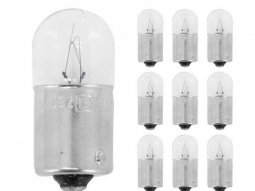 Ampoules (x10) standard 24v 10w culot ba15s bulb r10w graisseur blanc (feu...