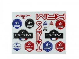 Autocollant marque KRM pro ride (planche a4 27.5x21cm - 15 autocollants)