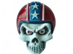 Autocollant marque Lethal Threat 3d skull helmet rouge