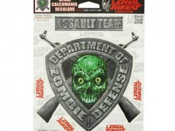 Autocollant marque Lethal Threat zombie defense vert (150x200mm) (lt88095)