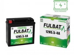 Batterie 12N5.5-4A marque Fulbat 12V 5.5AH lg135 l60 h130 (gel - sans...