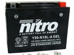 Batterie 12V 20AH n50n18l-a marque Nitro sla (LG205 x L90 x H162mm)...