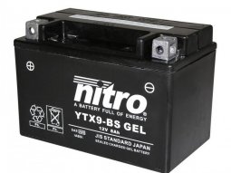 BATTERIE MOTO / SCOOT / QUAD 12V 8 Ah YTX9-BS GEL NITRO SANS ENTRETIEN GEL...