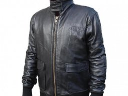 Blouson moto archive couleur noir homme maverick en cuir de mouton taille xs