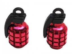 Bouchons de valve x2 Grenade rouge