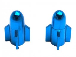 Bouchons de valve x2 Rocket alu bleu