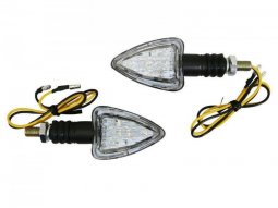 Clignotants à led x2 moto avoc aso 13 leds base abs transparent-noir...