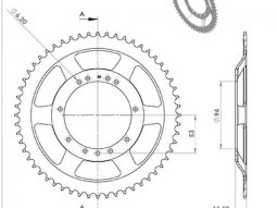 Couronne roue rayons 56 dents (alesage 94mm) 11 trous pour cyclomoteur...