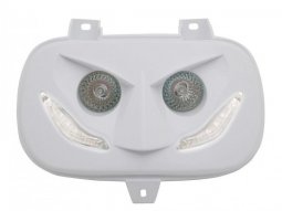 Double optique Replay RR8 blanc avec leds blanches pour scooter mbk booster...