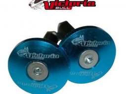 Embouts de guidon plat diamètre 14mm bleu Victoria Bull...