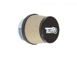 Filtre a air adaptable diametre28 / 35 conique grille droit chrome / noir