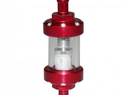 Filtre a essence cylindrique alu transparent / rouge