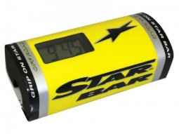 Mousse de guidon moto cross star bar booster pads jaune avec chronometre...