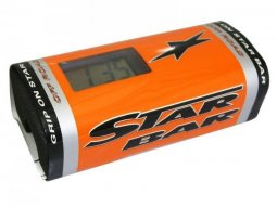 Mousse de guidon moto cross star bar booster pads orange avec chronometre...