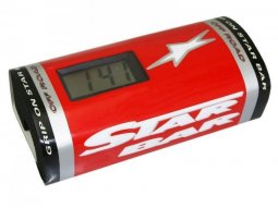 Mousse de guidon moto cross star bar booster pads rouge avec chronometre...