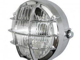 Phare-projecteur mobylette universel rond avec grille diamètre 105mm...