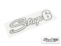 Sticker / Autocollant Stage 6 couleur gris alu 20x6cm, logo...