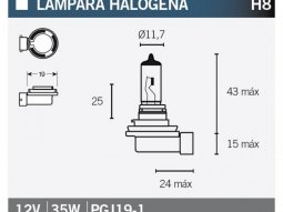 Ampoule Vicma H8 PGJ19-1 Halogène 12V 35W