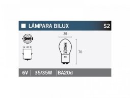 Ampoule Vicma S2 BA20D Bilux 6V 35 / 35W